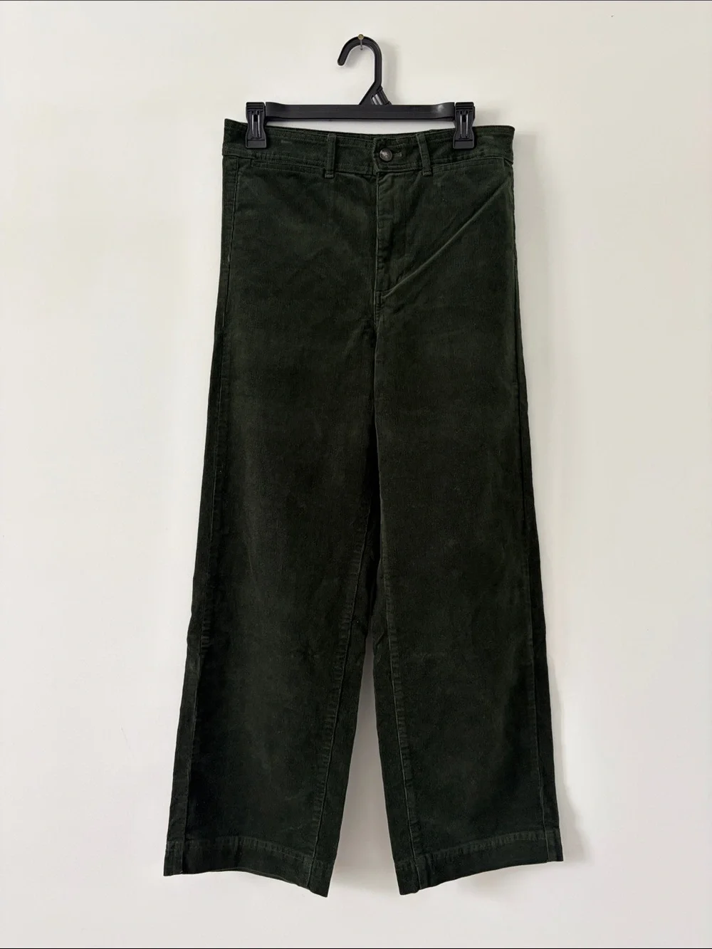 Everlane The Relaxed Wide Leg Corduroy Casual Pants Dark Green 8